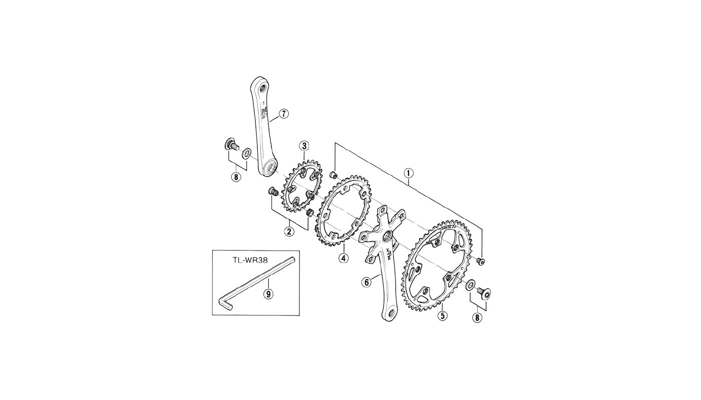 Šroub do klik Shimano - XTR FC-M900 (Y17G98080) - 1