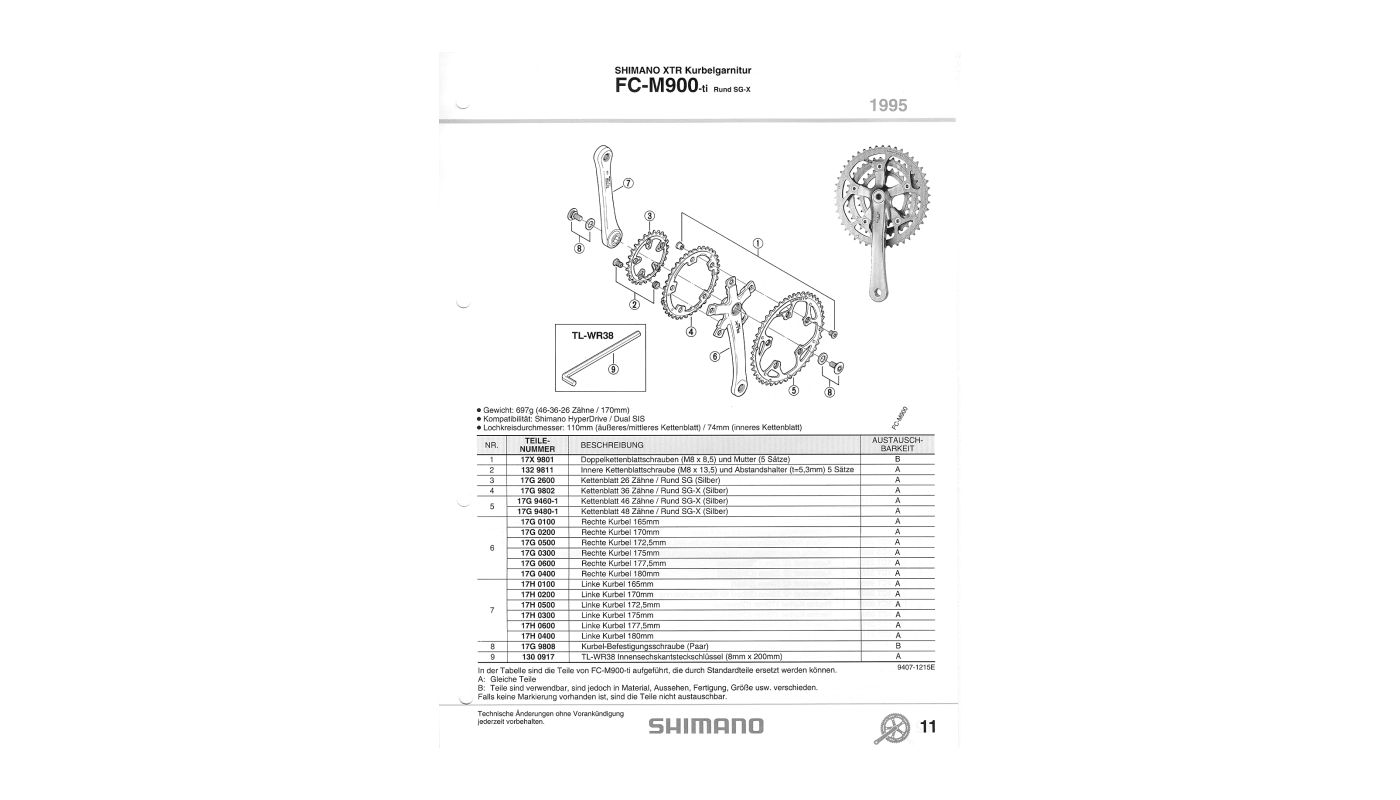 Šroub do klik Shimano - XTR FC-M900 (Y17G98080) - 2